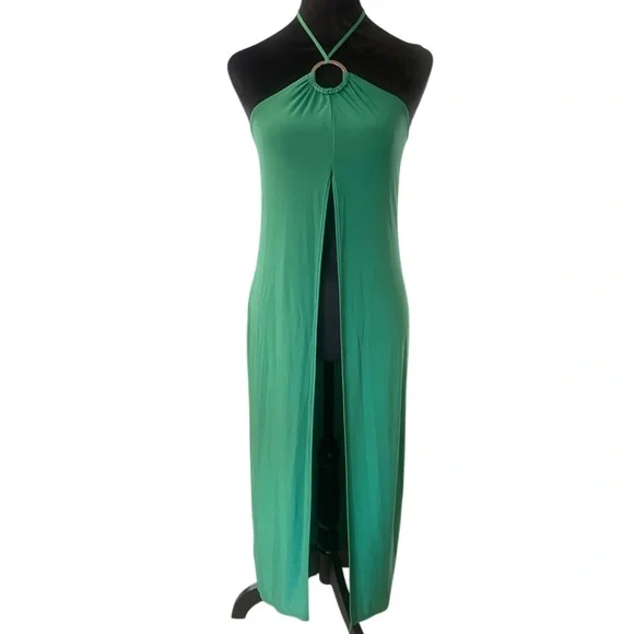Emerald Green Goddess Halter Dress Top, Large, New - Picture 7 of 7